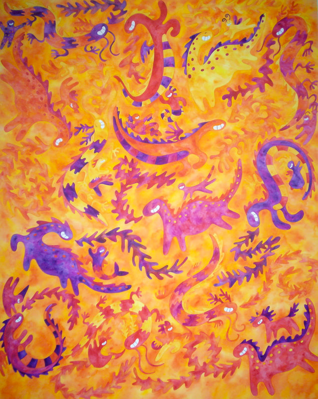 Watercolour by Filipino Artist Jill Arwen Posadas entitled Dragon Dragon
