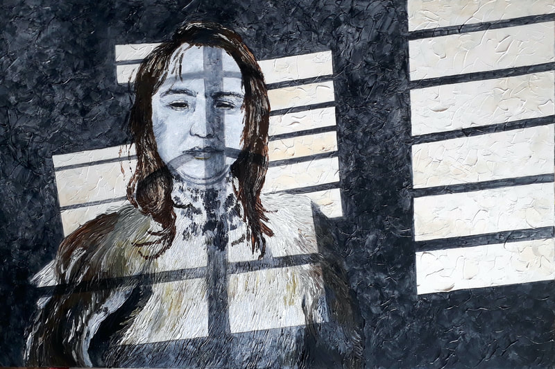 Acrylic on Canvas by Filipino Artist Jill Arwen Posadas entitled Bars Upon Thars