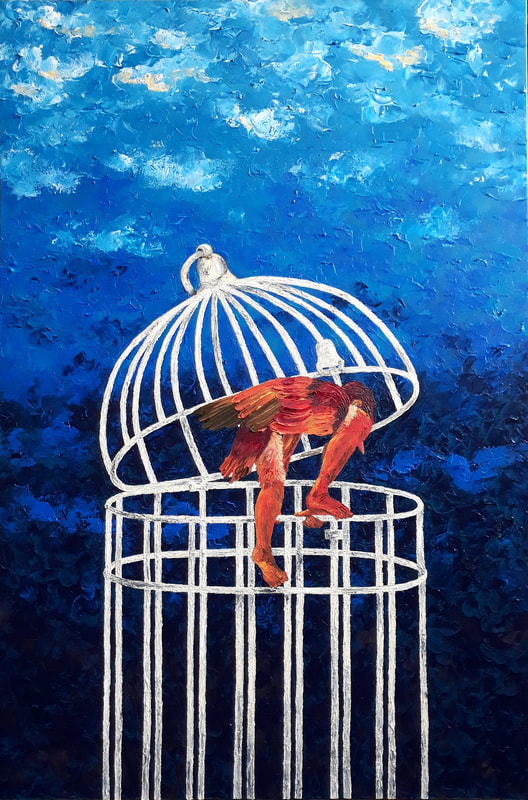 Acrylic on Canvas by Filipino Artist Jill Arwen Posadas entitled Blue sky from now on