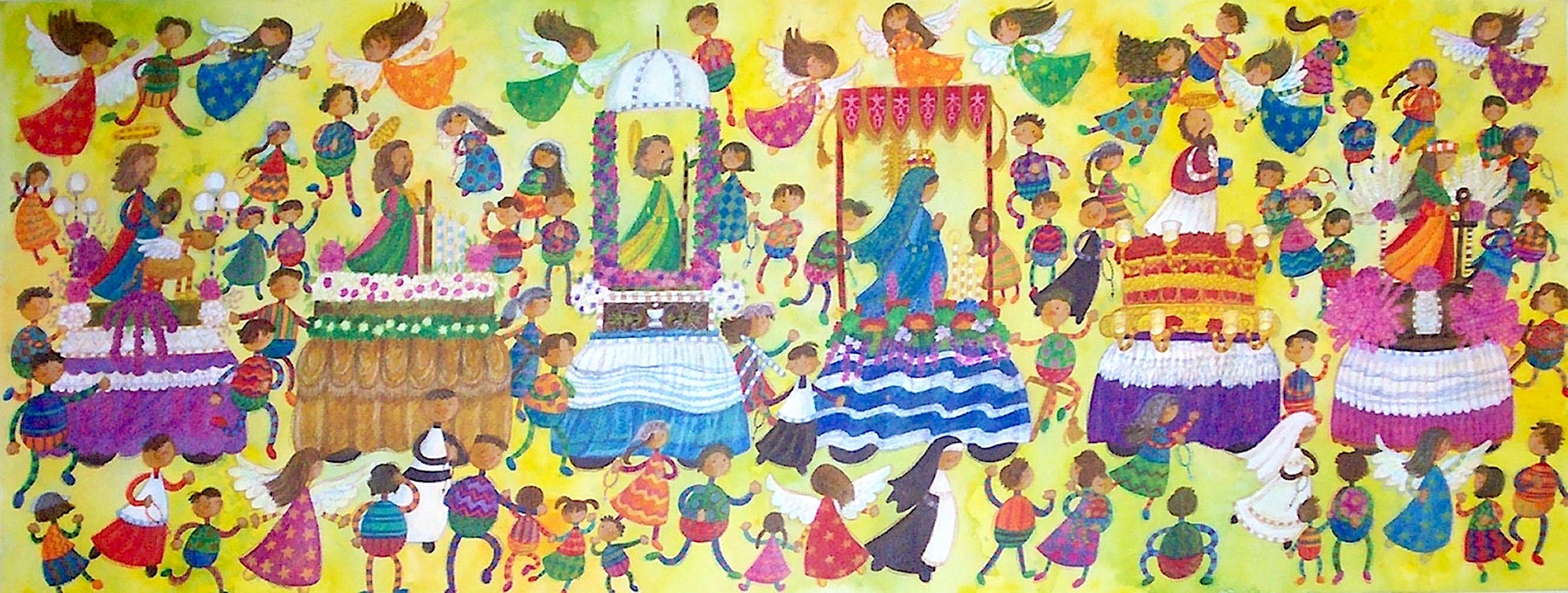 Acrylic and Watercolour Pencil on Paper by Filipino Artist Jill Arwen Posadas entitled Carroza Caravan