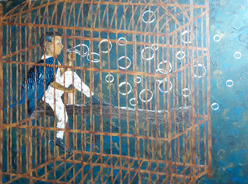Acrylic on Canvas by Filipino Artist Jill Arwen Posadas entitled Dia Verde