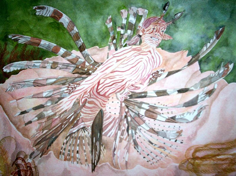 Watercolour by Filipino Artist Jill Arwen Posadas entitled Venenosa Puella