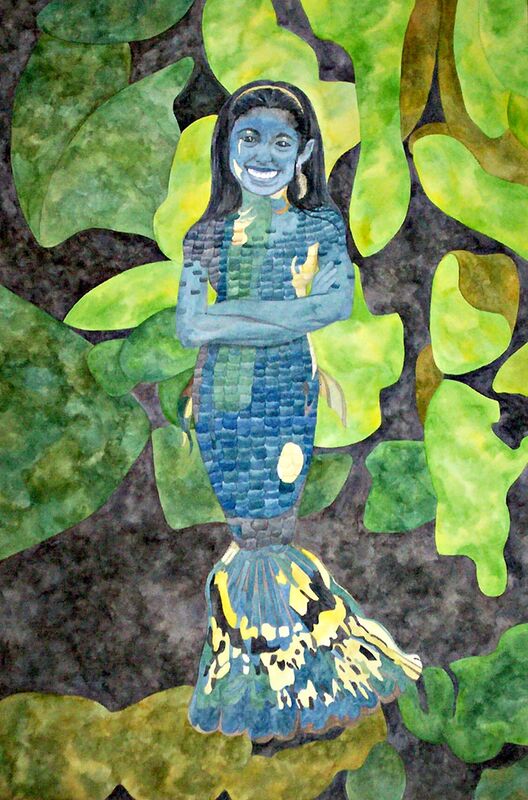 Watercolour by Filipino Artist Jill Arwen Posadas entitled The Earring My Best Friend Gave Me